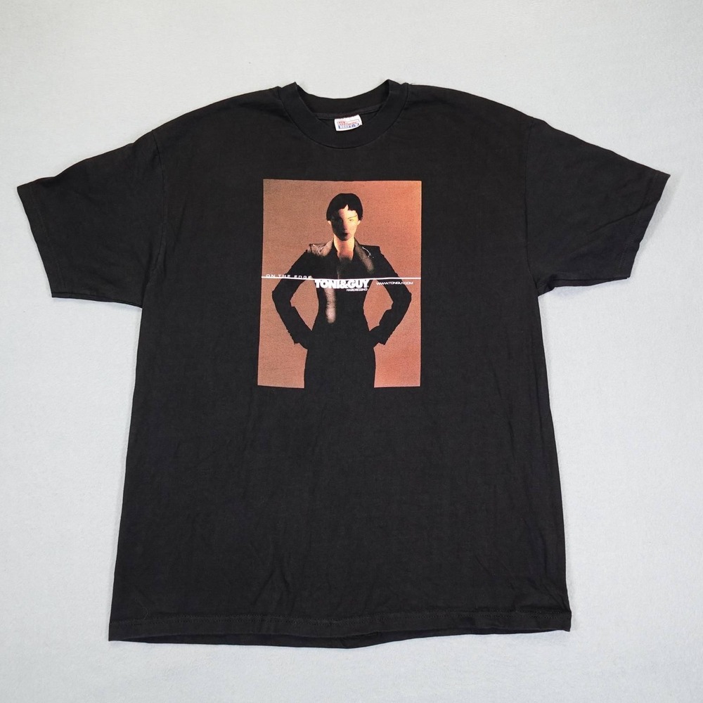Vintage Hanes Shirt Mens XL Black Toni & Guy 99 On The Edge Graphic Tee Style